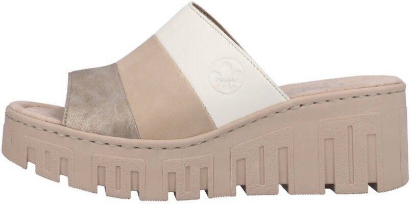 Rieker Slippers wedge heel summer shoe slippers with strong profile sole