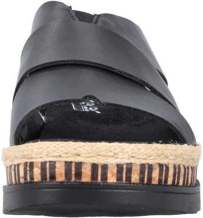 Rieker Slippers sleehak zomerschoen slippers met jute omlijsting