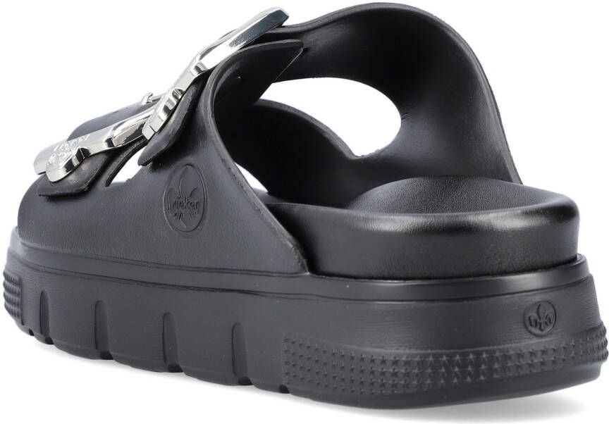 Rieker Slippers plateau zomerschoen slippers in breedte g (=wijd)