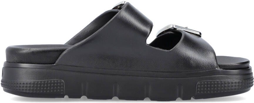 Rieker Slippers plateau zomerschoen slippers in breedte g (=wijd)