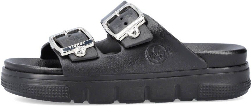 Rieker Slippers plateau zomerschoen slippers in breedte g (=wijd)