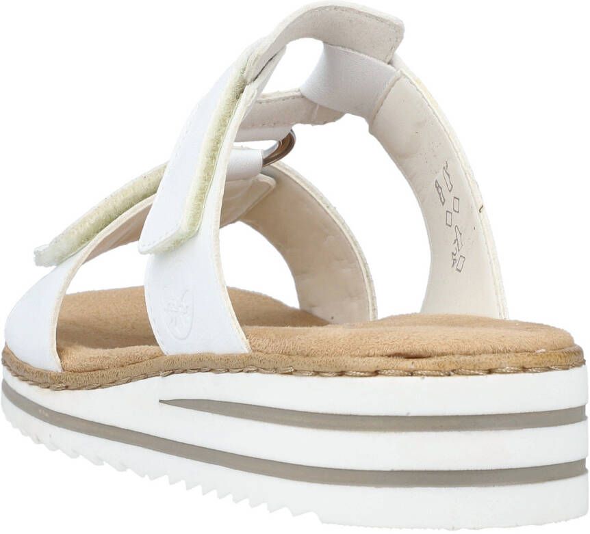 Rieker Slippers sleehak zomerschoen pantoffels met praktisch klittenband