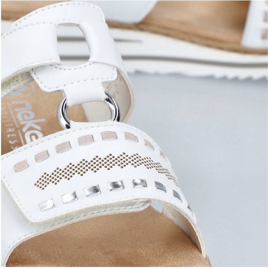 Rieker Slippers sleehak zomerschoen pantoffels met praktisch klittenband