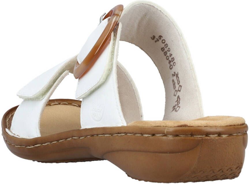 Rieker Slippers sleehak zomerschoen slippers met grote siergesp
