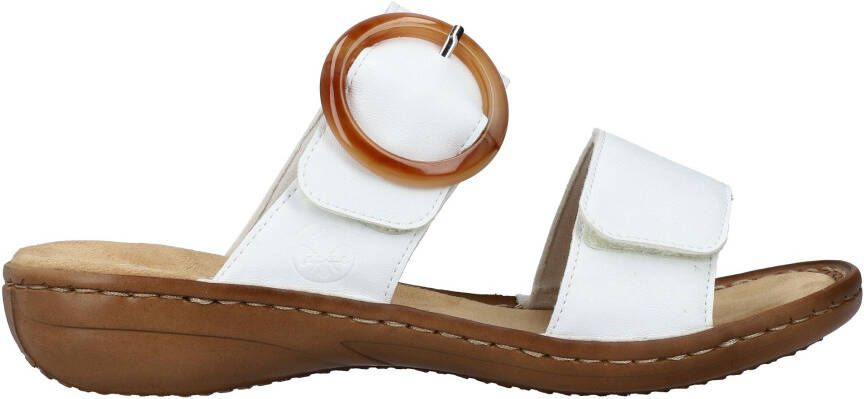 Rieker Slippers sleehak zomerschoen slippers met grote siergesp