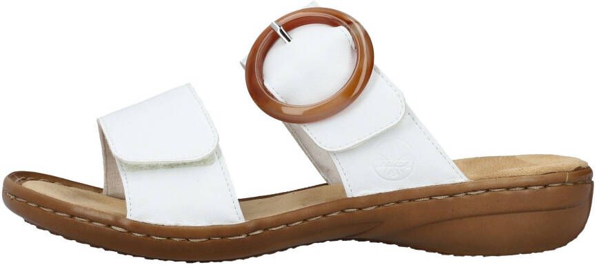 Rieker Slippers sleehak zomerschoen slippers met grote siergesp