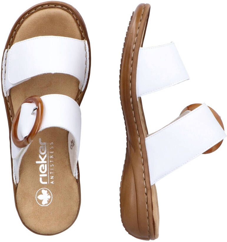 Rieker Slippers sleehak zomerschoen slippers met grote siergesp