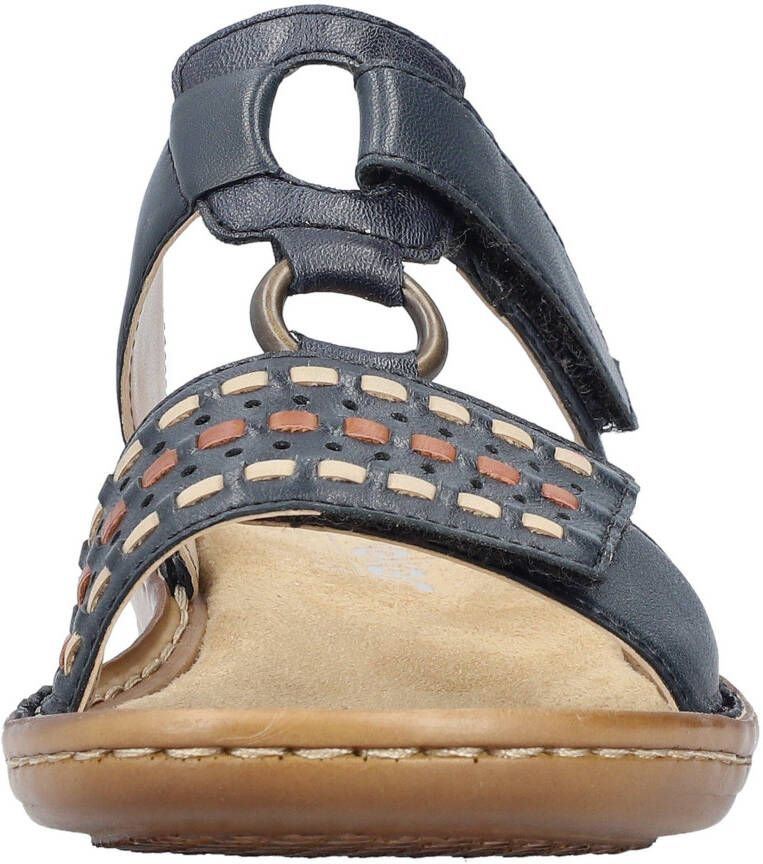 Rieker Slippers sleehak zomerschoen slippers met praktische klittenband