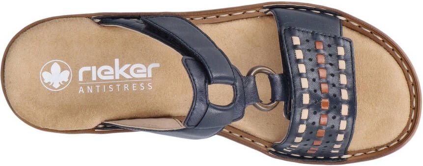 Rieker Slippers sleehak zomerschoen slippers met praktische klittenband