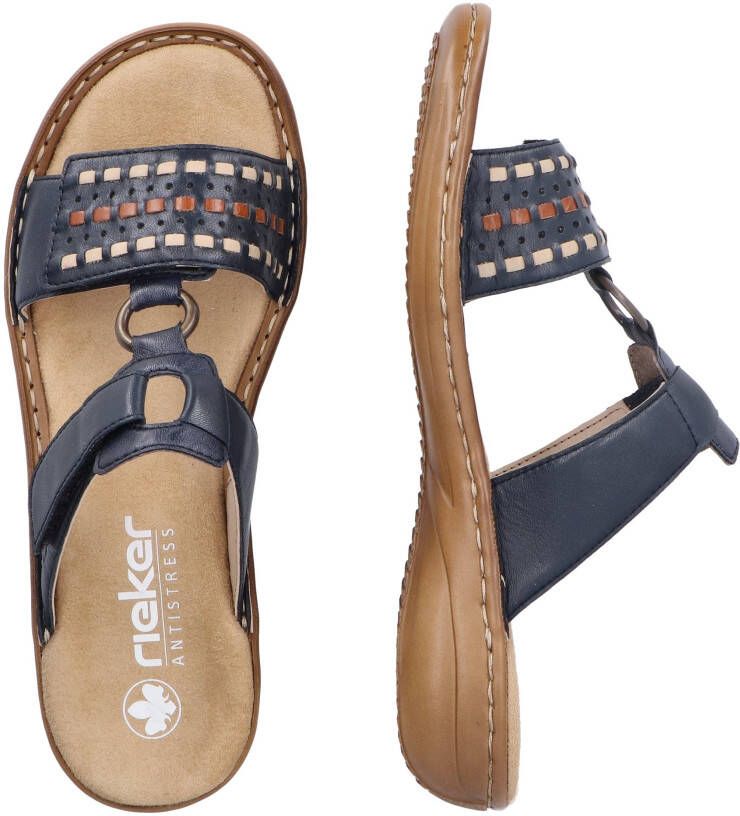 Rieker Slippers sleehak zomerschoen slippers met praktische klittenband