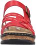 Rieker Petrol Kruis Geborduurde Slipper Green Dames - Thumbnail 14