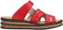 Rieker Petrol Kruis Geborduurde Slipper Green Dames - Thumbnail 15