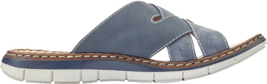 Rieker Slippers zomerschoen slippers badschoen met leren binnenzool