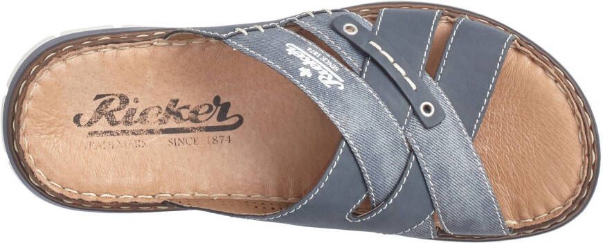 Rieker Slippers zomerschoen slippers badschoen met leren binnenzool