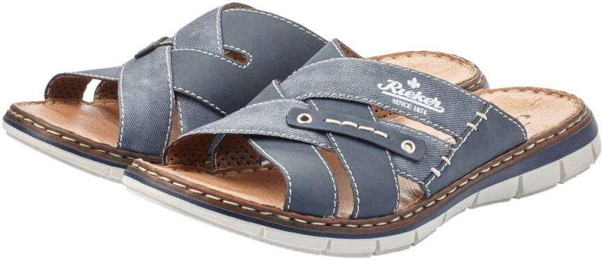 Rieker Slippers zomerschoen slippers badschoen met leren binnenzool