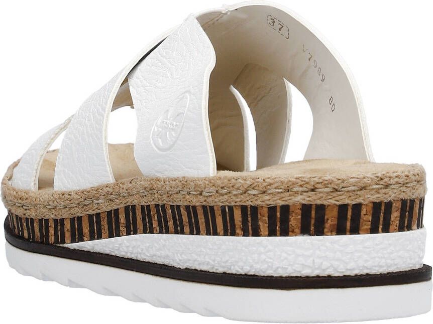 Rieker Slippers sleehak zomerschoen slippers met jute omlijsting