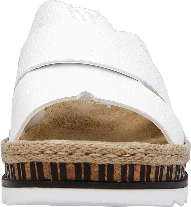 Rieker Slippers sleehak zomerschoen slippers met jute omlijsting