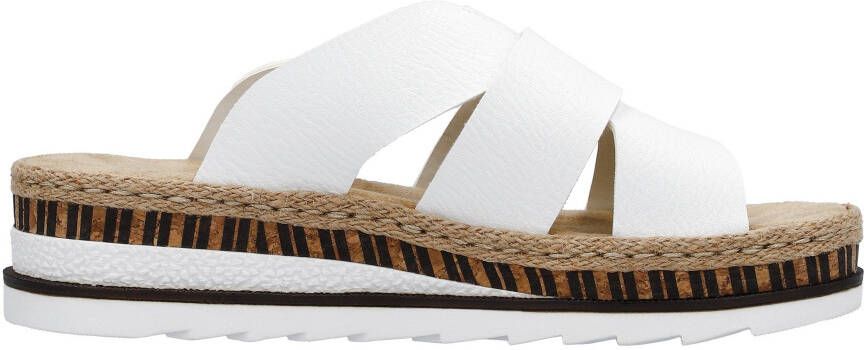 Rieker Slippers sleehak zomerschoen slippers met jute omlijsting