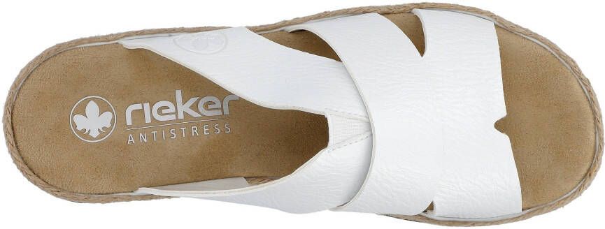 Rieker Slippers sleehak zomerschoen slippers met jute omlijsting