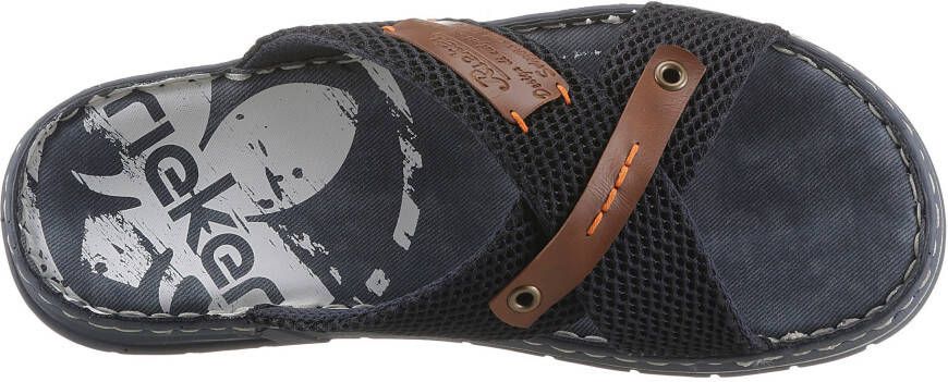 Rieker Slippers zomerschoen slippers badschoen met contrastdetails