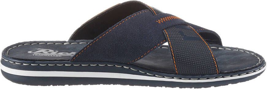 Rieker Slippers zomerschoen slippers badschoen met contraststiksels