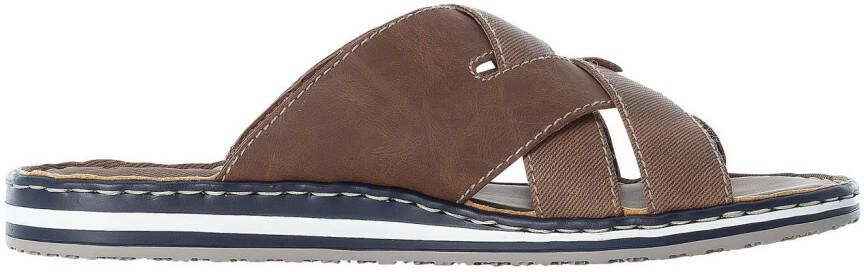 Rieker Slippers met modieuze logo-applicaties