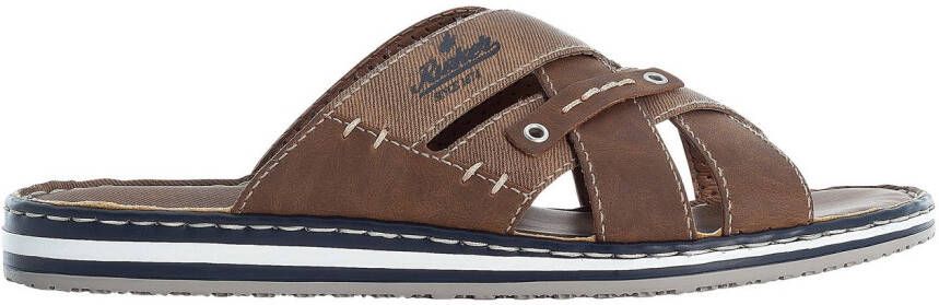 Rieker Slippers met modieuze logo-applicaties