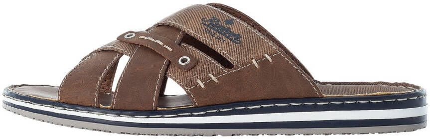 Rieker Slippers met modieuze logo-applicaties