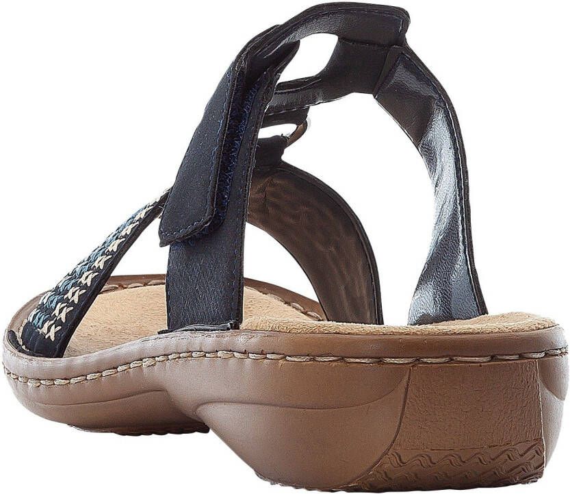 Rieker Slippers sleehak zomerschoen pantoffels met mooi borduursel
