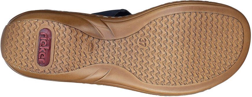Rieker Slippers sleehak zomerschoen pantoffels met mooi borduursel