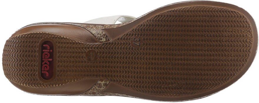 Rieker Slippers sleehak zomerschoen pantoffels met pailletten- en parelrand - Foto 9