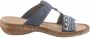 Rieker Slippers sleehak zomerschoen pantoffels met pailletten- en parelrand - Thumbnail 6