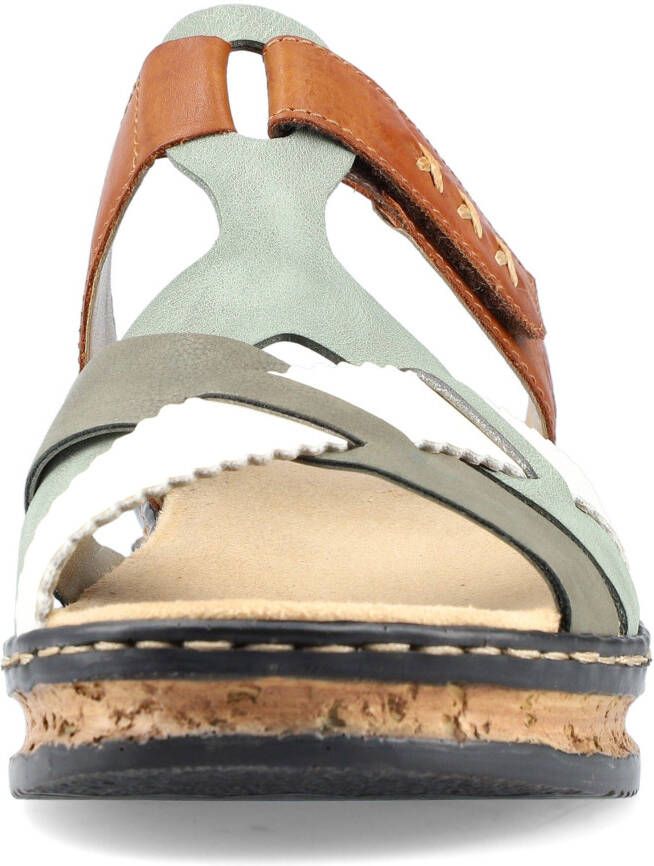 Rieker Slippers sleehak zomerschoen pantoffels met praktisch klittenband