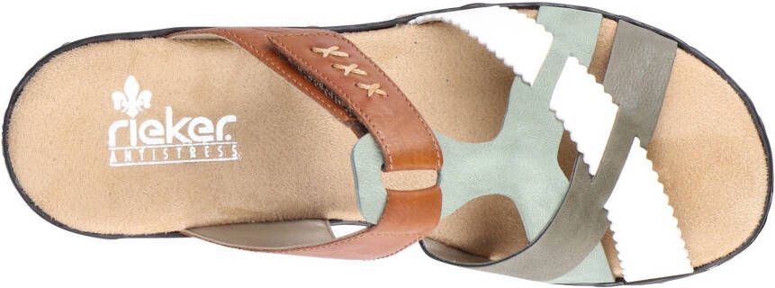 Rieker Slippers sleehak zomerschoen pantoffels met praktisch klittenband