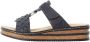 Rieker Slippers sleehak zomerschoen pantoffels met bandjes in gevlochten look - Thumbnail 6