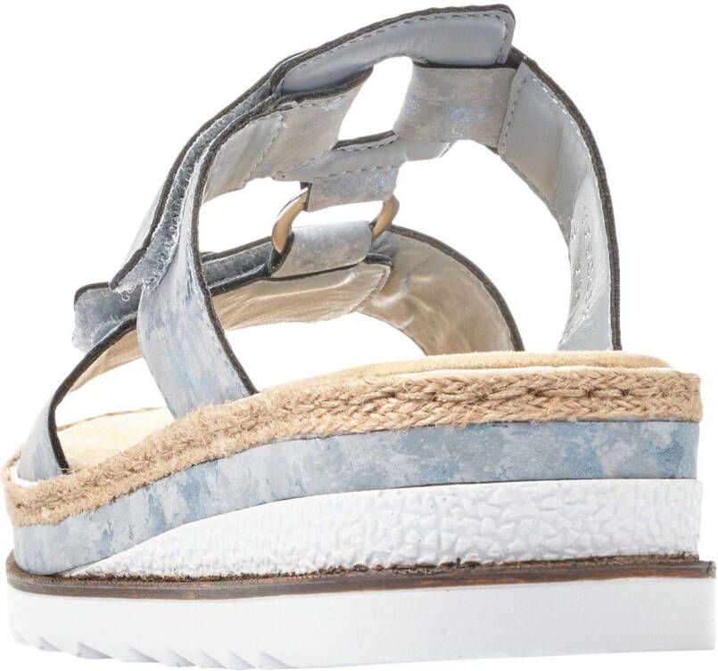 Rieker Slippers plateau zomerschoen pantoffels met strass versiering