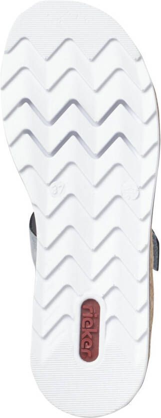 Rieker Slippers plateau zomerschoen pantoffels met strass versiering