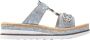 Rieker Slippers plateau zomerschoen pantoffels met strass versiering - Thumbnail 12