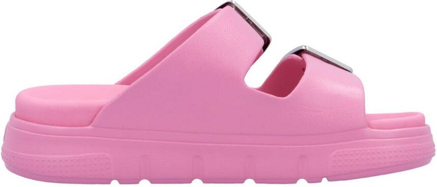 Rieker Slippers plateau zomerschoen slippers in breedte g (=wijd)