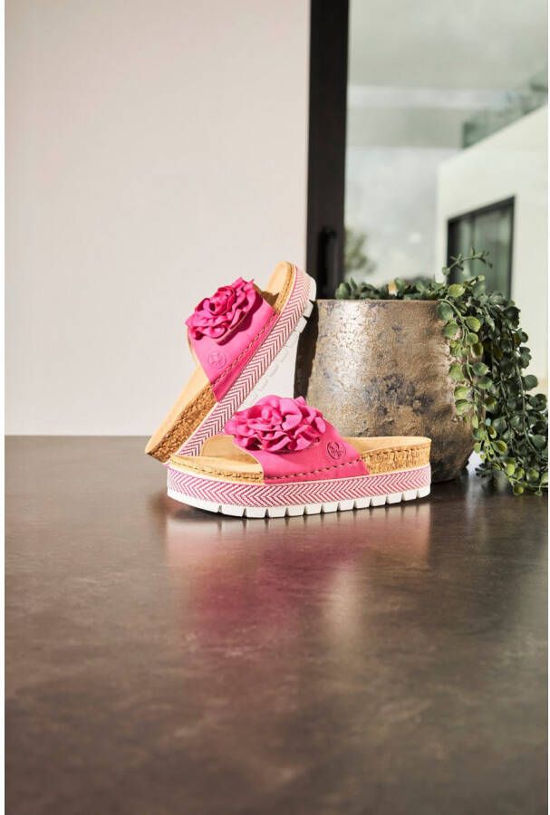 Rieker Slippers zomerschoen slippers met modieus plateau