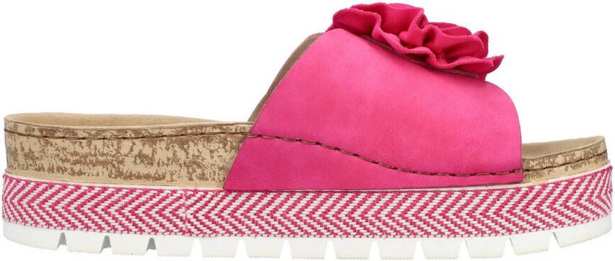Rieker Slippers zomerschoen slippers met modieus plateau