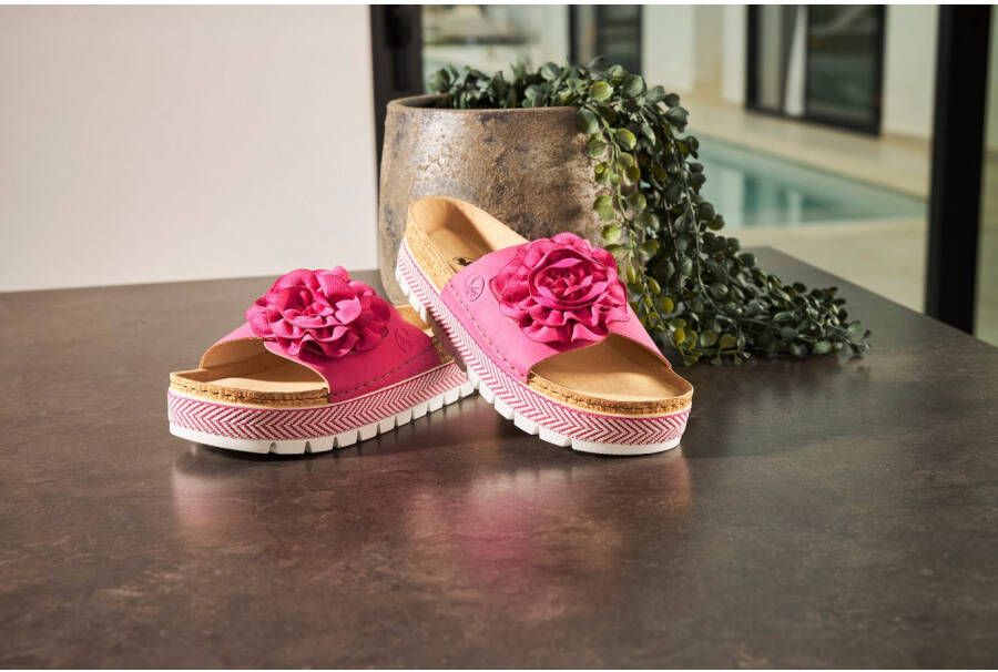 Rieker Slippers zomerschoen slippers met modieus plateau