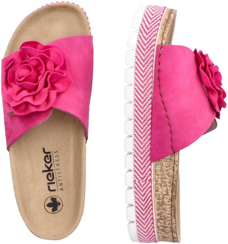 Rieker Slippers zomerschoen slippers met modieus plateau