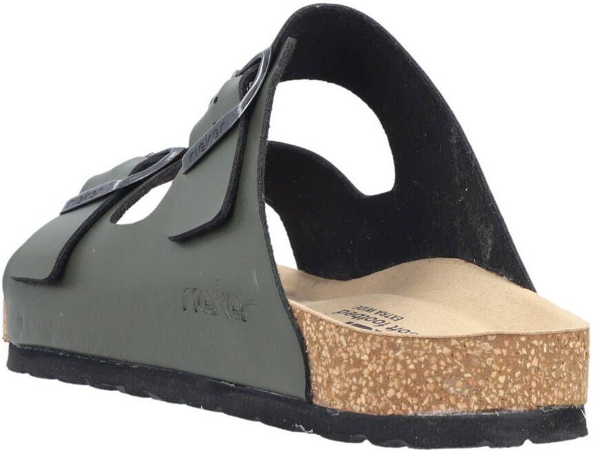 Rieker Slippers zomerschoen slippers pantoffel met twee klittenbandsluitingen