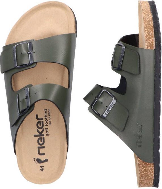 Rieker Slippers zomerschoen slippers pantoffel met twee klittenbandsluitingen