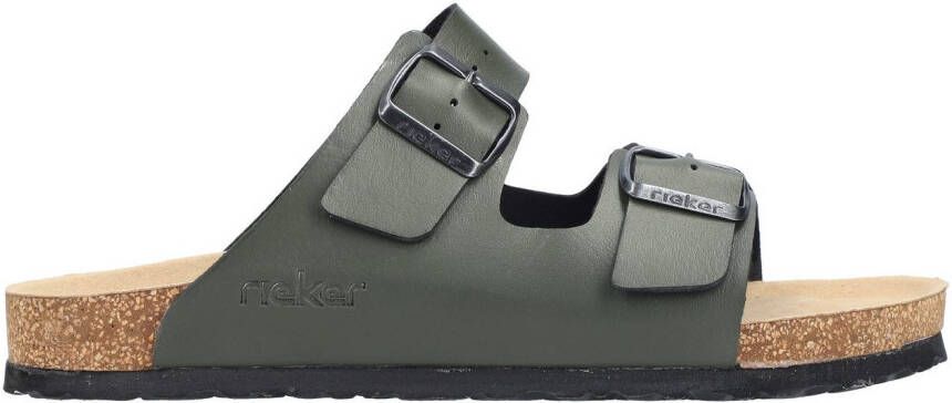 Rieker Slippers zomerschoen slippers pantoffel met twee klittenbandsluitingen