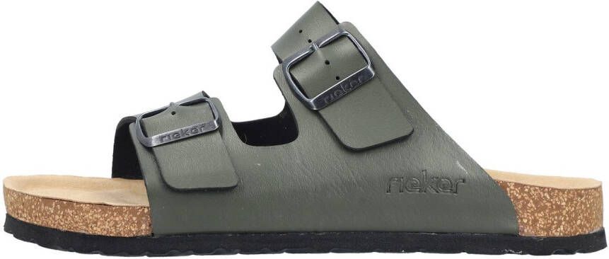 Rieker Slippers zomerschoen slippers pantoffel met twee klittenbandsluitingen
