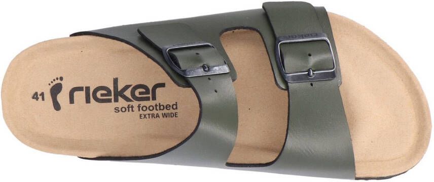 Rieker Slippers zomerschoen slippers pantoffel met twee klittenbandsluitingen