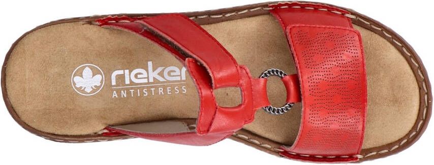 Rieker Slippers Zomerschoen slippers vakantieschoen klittenbandschoen met perforatie