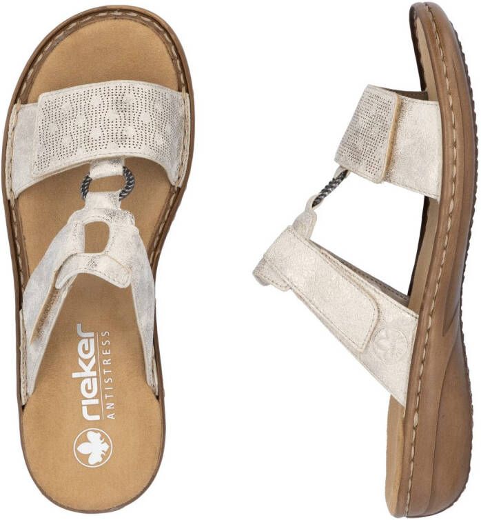 Rieker Slippers zomerschoen strand-schoen klittenbandschoen met perforatie